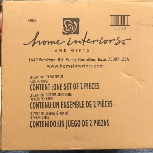 NIB HOME INTERIORS Tea for One Ceramic Floral Teapot & Cup Set w/ Butterfly Lid - Picture 9 of 9